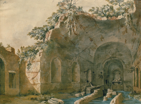 Rom, Grotte der Egeria from Clérisseau