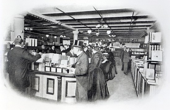Book Department at an Army and Navy store, c.1900 from English Photographer