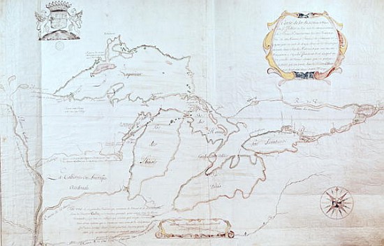 Map of the Great Lakes from Jolliet