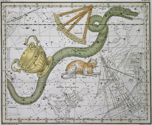 Hydra, from 'A Celestial Atlas', pub. in 1822 (coloured engraving) from A. Jamieson