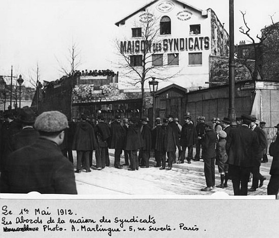 The surroundings of the Maison des Syndicats, Paris, 1st May 1912 from A. Marlingue