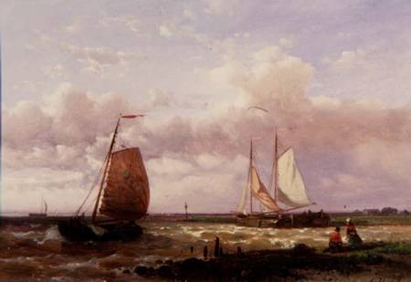 A Coastal Scene with Fishing Boats (panel) from Abraham Hulk