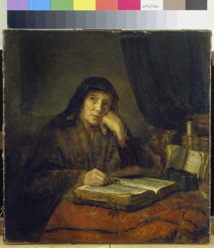 Alte Frau mit Buch. from Abraham van Dyck