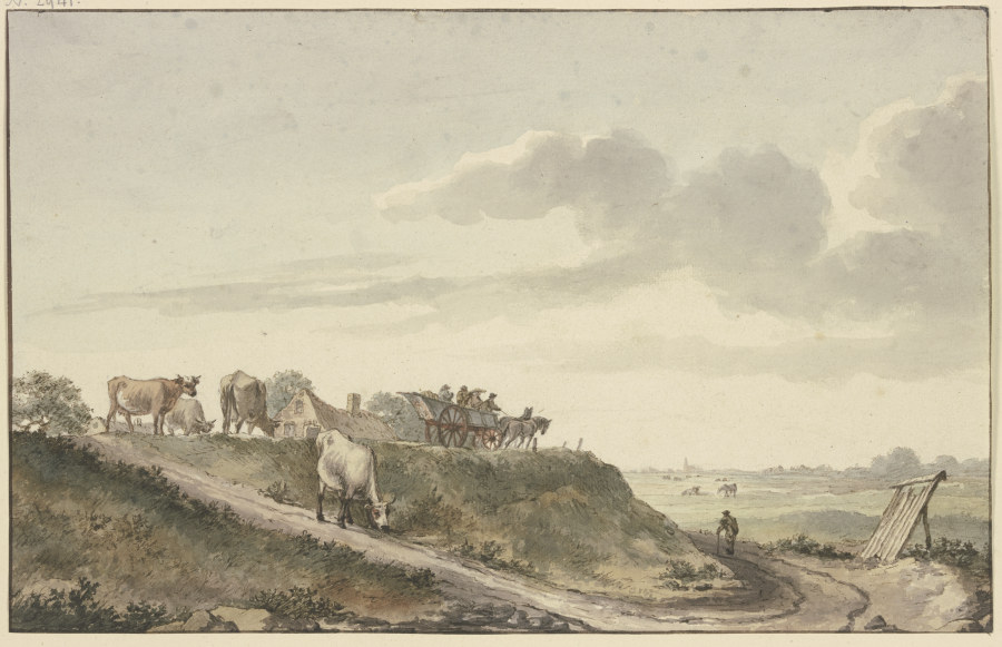 Holländische Landschaft mit Rinderherde und Fuhrkarren from Abraham van Strij