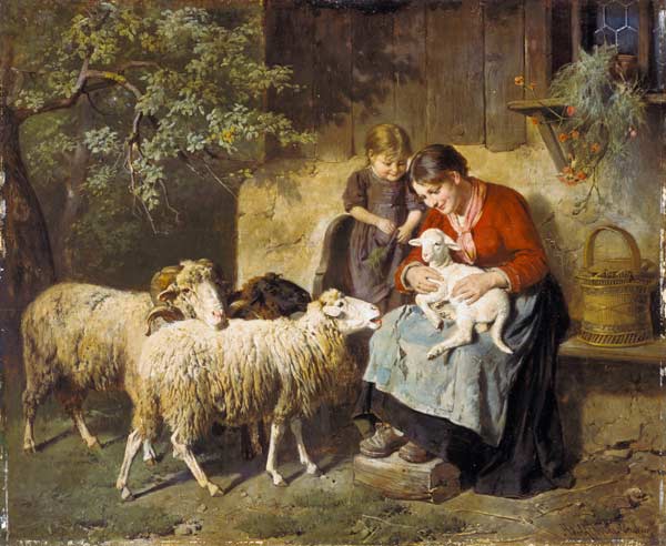 Das neugeborene Lamm. from Adolph Eberle