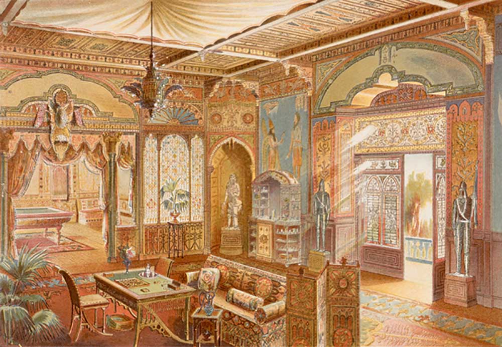 Spielzimmer im assyrischen Stil, Illustration aus La Decoration Interieure, veröffentlicht um 1893-9 from Adrien Simoneton