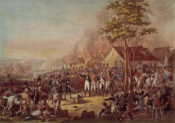 Schlacht bei Waterloo am 18. Juni 1815 from (after) German School