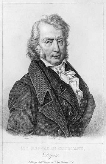 Henri Benjamin Constant de Rebecque (1767-1830) as Deputy; engraved by Louis Francois Couche (1782-1 from (after) Jacques