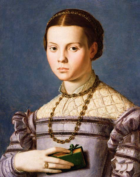 Portrait of a Young Girl Holding a Book c.1545 from Agnolo Bronzino