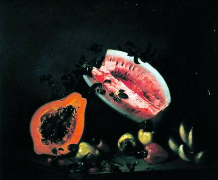 Still life of Papaya, Watermelon and Cashew from Agostino Jose da Mota
