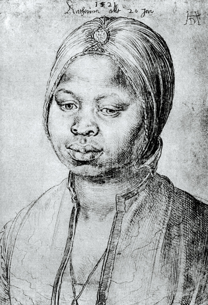 Portrait of Catherine, the Mulatta of the Portuguese Bradao, 1521 (engraving) from Albrecht Dürer