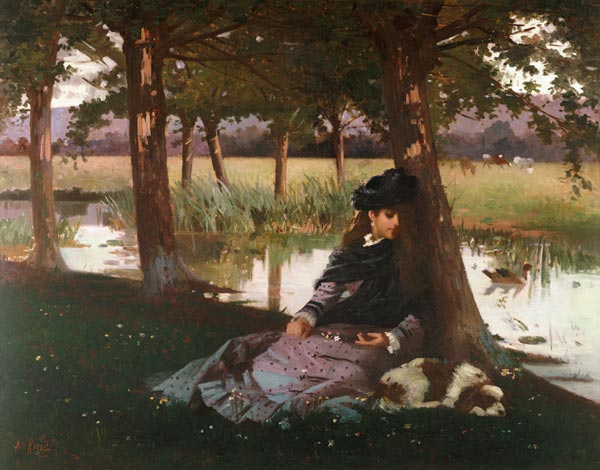 An Afternoon by a river with a King Charles Spaniel from Alexander Rossi