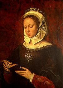 Junge Frau, in einem Gebetbuch lesend. from Ambrosius Benson