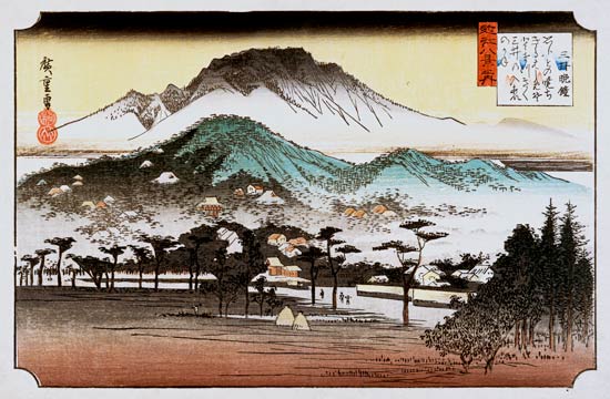 Evening Bell At Mii Temple from Ando oder Utagawa Hiroshige
