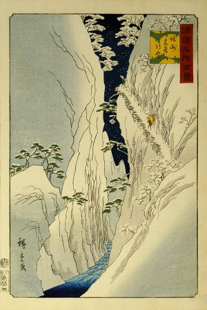 Kiso Gorge In New Snow from Ando oder Utagawa Hiroshige