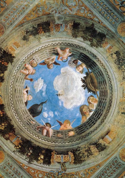 Camera degli Sposi - Ceiling Fresko, Palazzo Ducale, Mantua, Italy from Andrea Mantegna
