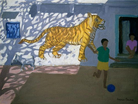 Tiger, India (oil on canvas)  from Andrew  Macara