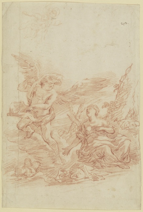 Der Engel erscheint der Hagar, links liegt Ismael am Boden from Anonym