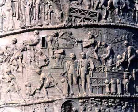 The Construction of a Roman Campfrom Trajan's column from Anonymous