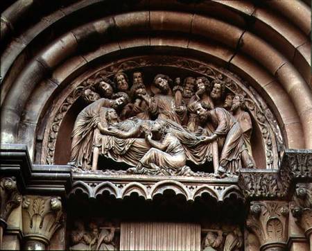 The Dormition of the Virgintympanum from the double portal of the south transept from Anonymous