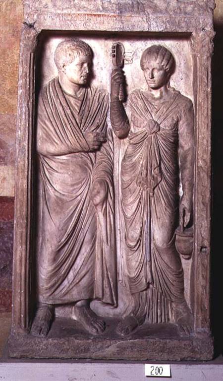 Funeral statue with married couple Greek from Anonymous