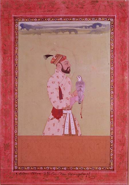 I.S.227-1950 A'zam Shahr, third son of Emperor Aurangzeb, holding a falcon, Golconda, Deccani School from Anonymous