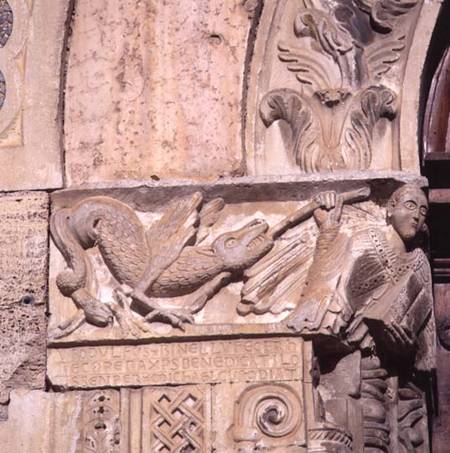 St. Michael slaying a dragondetail of the east portal from Anonymous