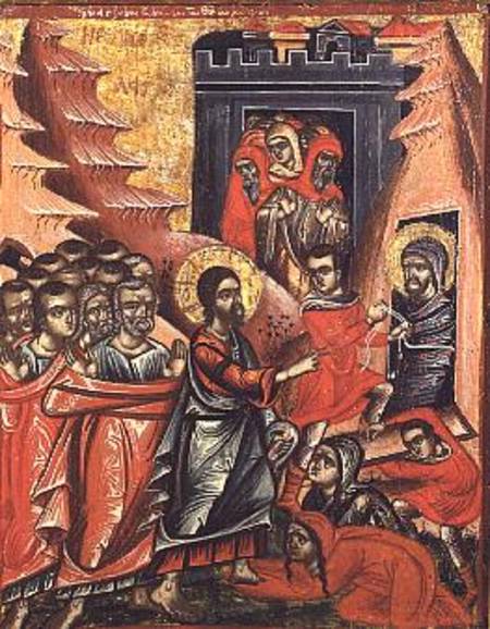Raising of LazarusGreek Icon from Epirus from Anonymous