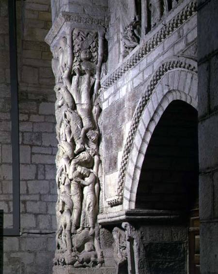 The Sacrifice of Isaac, column relief, originally the central pillar of the door in the west end of from Anonymous
