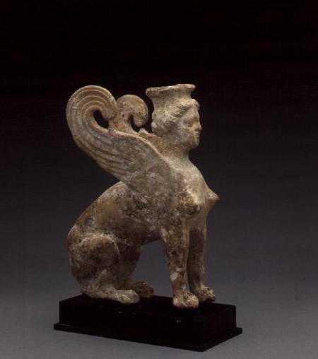 Terracotta figure of a sphinx, from South Italy,Greek from Anonymous
