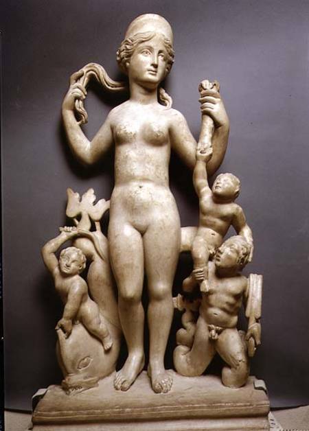 Venus with putti, a triton and a dolphin,Roman from Anonymous