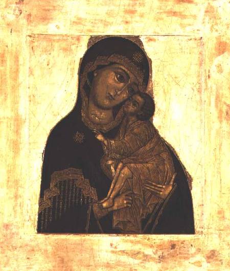 Virgin of the Don embracing the blessing Christ ChildRussian icon from Anonymous