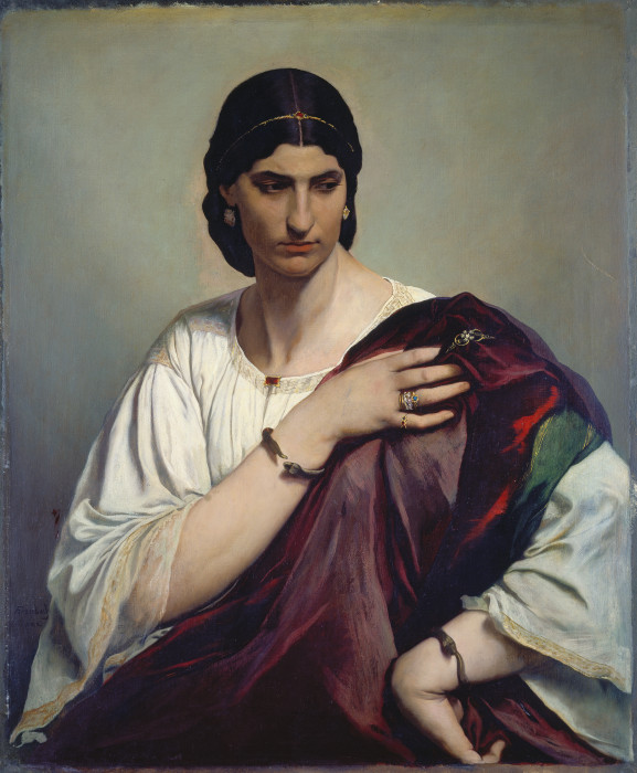 Lucrezia Borgia; Bildnis einer Römerin in weißer Tunika und rotem Mantel from Anselm Feuerbach