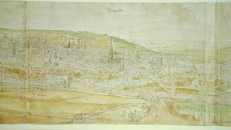 Panoramic View of Brussels (pen and ink and w/c on paper) from Anthonis van den Wyngaerde