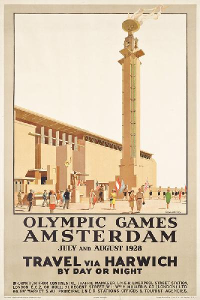 Ein Plakat für die Olympischen Spiele 1928 in Amsterdam, 1928