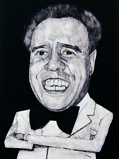 Portrait of Charlie Williams, illustration for The Listener, 1970s from Barry  Fantoni