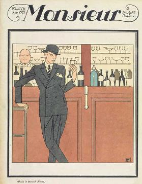 Gentleman at a Bar, Titelblatt, Ausgabe 18, Monsieur Magazine, Pub. 1921