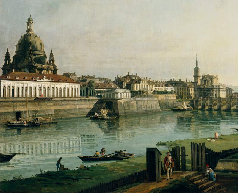 Dresden vom rechten Elbufer oberhalb der Augustusbruecke (Ausschnitt) from Bernardo Bellotto
