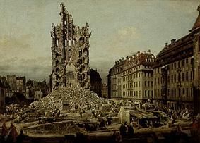 Die Trümmer der ehemaligen Kreuzkirche in Dresden from Bernardo Bellotto