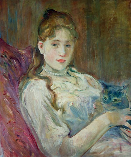 Mädchen mit Katze from Berthe Morisot