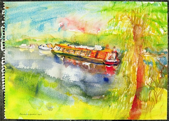Narrow boat on the River Lea from Brenda Brin  Booker