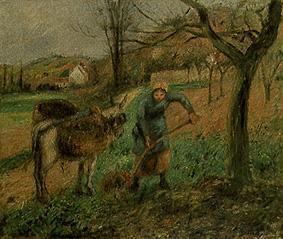 Bauersfrau mit Esel, Pontoise from Camille Pissarro