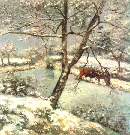 Winter in Montfoucault, Schneestimmung from Camille Pissarro