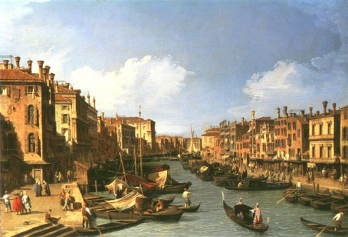 Grand Canal: looking South-West from the Rialto Bridge to the Palazzo Fosari from Giovanni Antonio Canal (Canaletto)
