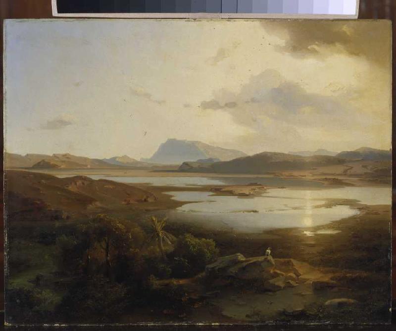 Der Kopais-See in Böotien mit dem Parnass. from Carl Anton Joseph Rottmann