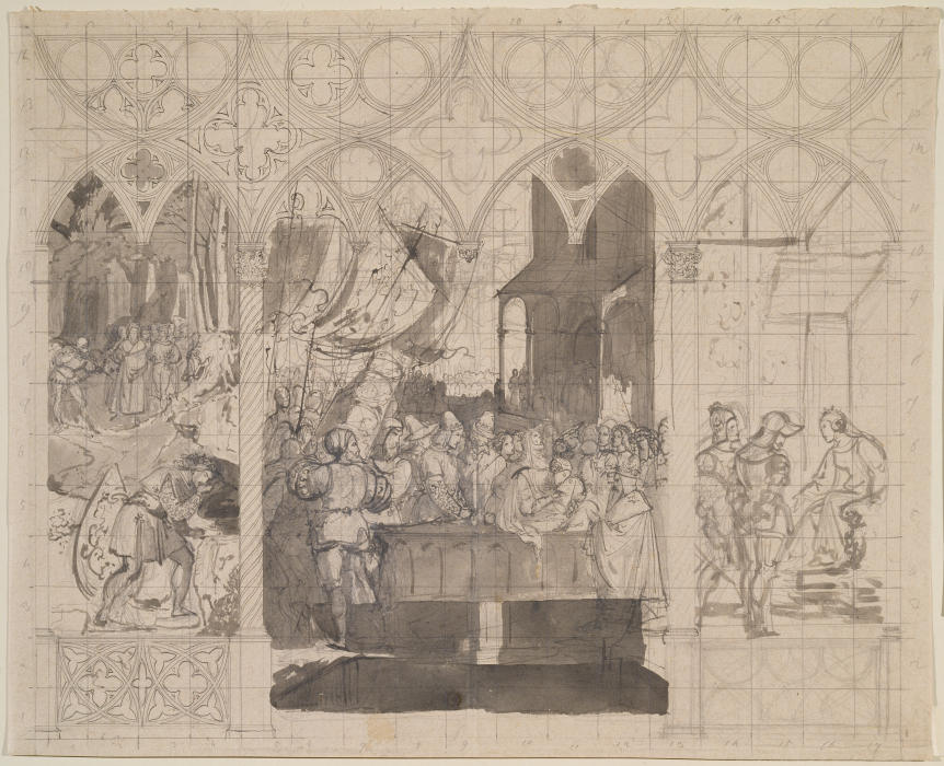 Entwurf zu einem Triptychon mit Szenen aus dem Nibelungenlied from Carl Philipp Fohr