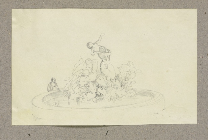 Zierbrunnen mit einer Figura serpentinata (Raub der Persephone?) from Carl Theodor Reiffenstein