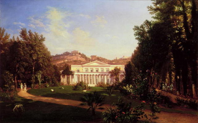 Villa Pignatella, Riviera di Chiaia, Naples, c.1845 (oil on canvas) from Carl Wilhelm Götzloff