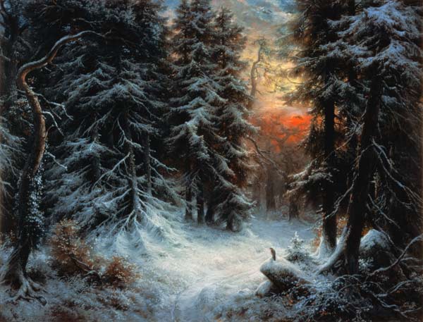 Snow Scene in the Black Forest, 19th century from Carl Friedrich Wilhelm Trautschold
