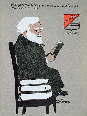Karikatur von Andrew Carnegie (1835-1919) Illustration von "Millionaires of America", 1902